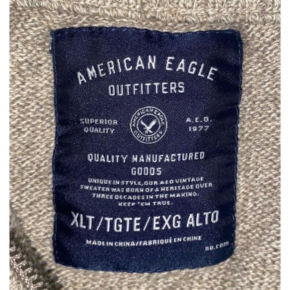 American Eagle Outfitters XLT Mock Neck Pullover Men’s Heavy Warm Sweater - Picture 4 of 7